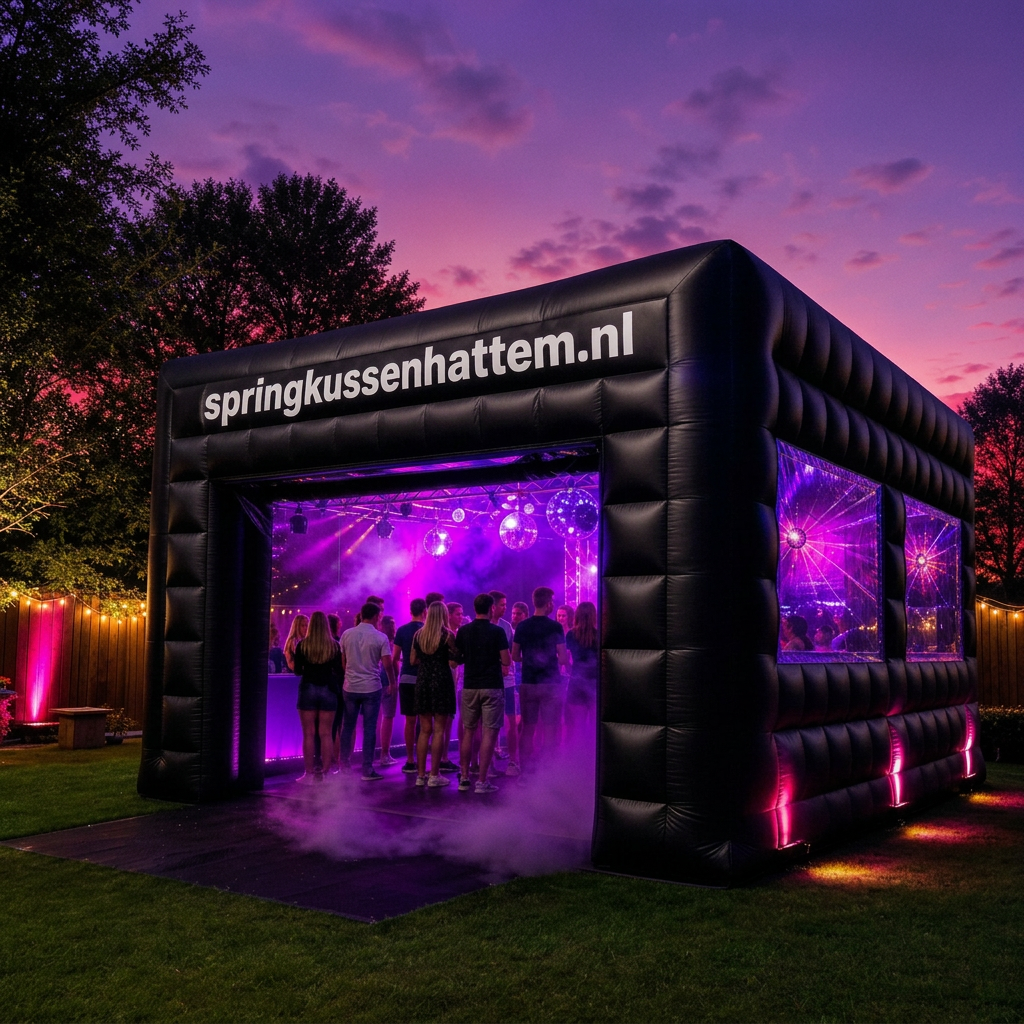 Disco Deluxe opblaasbare feesttent buitenkant